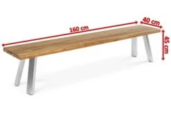 OUTFLEXX Gartenbank, Edelstahl/recyceltes FSC®-Teak, 160x40x45cm, A-Gestell, Rustikal Gebürstet -Kettler Verkaufs-Shop 4 18322.jpg