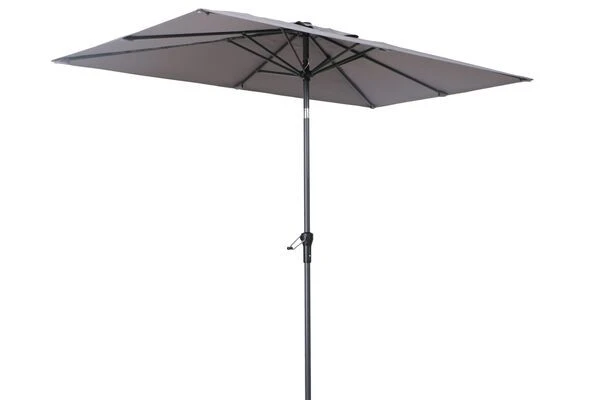 OUTFLEXX Mittelstockschirm, Hellgrau, Pulverbesch. Aluminium/Polyester PA-beschichtet, 270x150cm 6 OUTFLEXX Mittelstockschirm, Hellgrau, Pulverbesch. Aluminium/Polyester PA-beschichtet, 270x150cm – Bild 4