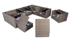 OUTFLEXX Loungemöbel-Set, Grau, Polyrattan, 10 Personen, Mit Sessel, Verstellbare Sitzflächen, Wasserfeste Kissenbox 14 OUTFLEXX Loungemöbel-Set, Grau, Polyrattan, 10 Personen, Mit Sessel, Verstellbare Sitzflächen, Wasserfeste Kissenbox -Kettler Verkaufs-Shop 4 18366 BOX.jpg