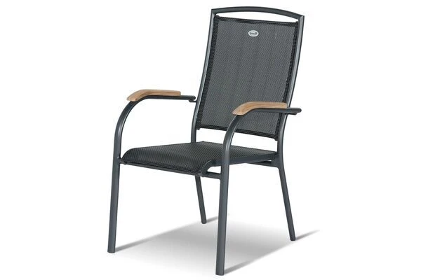 HARTMAN Sondermodell Yasmani/Raffaelo Esstischgruppe, Xerix, Alu/Teakholz, 240x100cm, 4 Stapel-, 2 Multipositionssessel 6 HARTMAN Sondermodell Yasmani/Raffaelo Esstischgruppe, Xerix, Alu/Teakholz, 240x100cm, 4 Stapel-, 2 Multipositionssessel – Bild 4