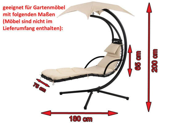 OUTFLEXX Premium Abdeckhaube Für Leco Schwingliege, Schwarz, Wasserbeständig, 187 X 82 X 212 Cm 7 OUTFLEXX Premium Abdeckhaube Für Leco Schwingliege, Schwarz, Wasserbeständig, 187 X 82 X 212 Cm – Bild 5