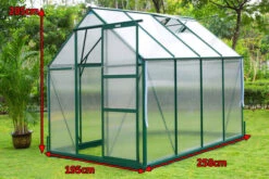 OUTFLEXX Gewächshaus, Grün, Alu/Polycarbonat, 6mm, Inkl. Fundament, Pulverb. 258 X 195 X 205 Cm 11 OUTFLEXX Gewächshaus, Grün, Alu/Polycarbonat, 6mm, Inkl. Fundament, Pulverb. 258 X 195 X 205 Cm -Kettler Verkaufs-Shop 5 13757.jpg