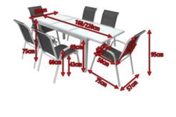 VILLANA Esstischgruppe, Silber/schwarz, Alu/Textil, Ausziehtisch 160/220 Cm, 6 Stapelstühle -Kettler Verkaufs-Shop 5 13870.jpg