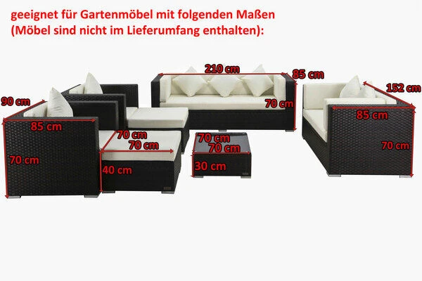 OUTFLEXX Premium Abdeckhauben Set Für Lounge TheBox-B: 1599/ 1716/ 7173 /16062, Schwarz, Wasserbeständig 7 OUTFLEXX Premium Abdeckhauben Set Für Lounge TheBox-B: 1599/ 1716/ 7173 /16062, Schwarz, Wasserbeständig – Bild 5