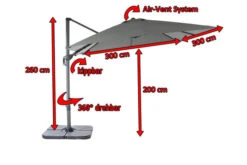 OUTFLEXX Ampelschirm, Anthrazit, Pulverbesch. Aluminium, 300x300 Cm, Inkl. Plattenständer, Twist-Funktion -Kettler Verkaufs-Shop 5 16109.jpg
