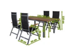 VILLANA Esstischgarnitur, Silber/schwarz, Alu / FSC-Akazienholz, Ausziehtisch 150/200 Cm, 4 Multipositionssessel -Kettler Verkaufs-Shop 5 16464.jpg