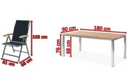 OUTFLEXX Esstischgarnitur, Edelstahl / FSC-Teak, Tisch 180 X 90 Cm, 6 Multipositionssessel, Schwarz 14 OUTFLEXX Esstischgarnitur, Edelstahl / FSC-Teak, Tisch 180 X 90 Cm, 6 Multipositionssessel, Schwarz -Kettler Verkaufs-Shop 5 17289.jpg