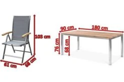 OUTFLEXX Esstischgarnitur, Edelstahl / FSC-Teak, Tisch 180 X 90 Cm, 6 Multipositionssessel, Silber -Kettler Verkaufs-Shop 5 17290.jpg