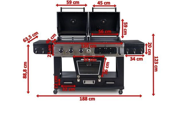 PIT BOSS Memphis Ultimate 4-in-1 Kombigrill, Schwarz, Stahl/Gusseisen, Smoker, Gas- Und Holzkohlegrill 7 PIT BOSS Memphis Ultimate 4-in-1 Kombigrill, Schwarz, Stahl/Gusseisen, Smoker, Gas- Und Holzkohlegrill – Bild 5