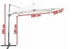 OUTFLEXX Ampelschirm, Anthrazit/creme, Pulverbesch. Aluminium, 250x250cm, Inkl. Plattenständer -Kettler Verkaufs-Shop 5 18353.jpg