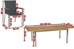 STERN Polaris Esstischgarnitur, Silbergrau, Edelstahl/Textil, 162/220 X 90 Cm, 6 Pers., FSC-Teakholz -Kettler Verkaufs-Shop 5 18600.jpg