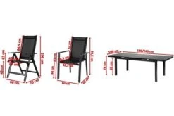 OUTFLEXX Premium Esstischgarnitur, OUTFLEXX® Anthrazit Matt, Alu/Textilene, Tisch 180/240x100cm, 4 Stapel-, 2 Multipositionssessel -Kettler Verkaufs-Shop 5 19299.jpg