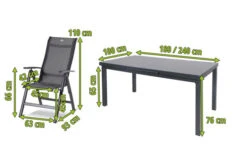 HARTMAN Alice Comfort Esstischgarnitur, Xerix, Alu/Textilene, Tisch 180/240x100cm, 8 Multipositionssessel 18 HARTMAN Alice Comfort Esstischgarnitur, Xerix, Alu/Textilene, Tisch 180/240x100cm, 8 Multipositionssessel -Kettler Verkaufs-Shop 5 19332.jpg