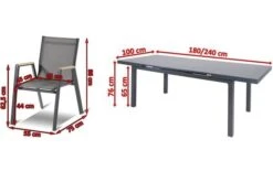 HARTMAN Aruba Teak Esstischgarnitur, Xerix, Alu/Textilene, Tisch 180/240x100cm, 6 Stapelsessel -Kettler Verkaufs-Shop 5 19339.jpg