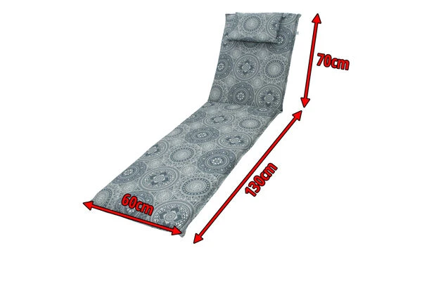 DOPPLER Lyra Liegenauflage, Grau Gemustert, Polyester, 200 X 60 X 7 Cm, Mit Kopfkissen Und Reißverschluss 7 DOPPLER Lyra Liegenauflage, Grau Gemustert, Polyester, 200 X 60 X 7 Cm, Mit Kopfkissen Und Reißverschluss – Bild 5