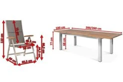 STERN Cardiff Esstischgruppe, Silber/silbergrau, Edelstahl/Teak, Tisch 200/260 X 100 Cm, 6 Multipositionssessel -Kettler Verkaufs-Shop 5 19755.jpg