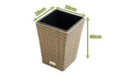 Ploß Rabida Pflanzgefäß, Champagner-meliert, Polyrattan, Konisch, 28x28x40 Cm, Kunststoffeinsatz -Kettler Verkaufs-Shop 5 20152.jpg