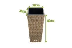 Ploß Rabida Pflanzgefäß, Champagner-meliert, Polyrattan, Konisch, 28x28x60 Cm, Kunststoffeinsatz -Kettler Verkaufs-Shop 5 20153.jpg
