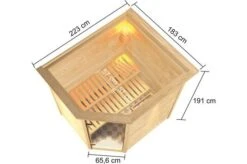 KARIBU Sauna Elea, Fichtenholz 38 Mm, Eckeinstieg, Ca. 2,7m² -Kettler Verkaufs-Shop 5 20228 5.jpg