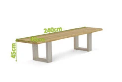 OUTFLEXX Bank, Natur, Edelstahl & Recycled FSC-Teak, 240x40x45cm, Baumkante 14 OUTFLEXX Bank, Natur, Edelstahl & Recycled FSC-Teak, 240x40x45cm, Baumkante -Kettler Verkaufs-Shop 5 20358.jpg