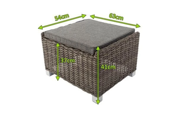 OUTFLEXX Hocker, Grau, Polyrattan, 54 X 63 X 41 Cm, Inkl. Polster 7 OUTFLEXX Hocker, Grau, Polyrattan, 54 X 63 X 41 Cm, Inkl. Polster – Bild 5