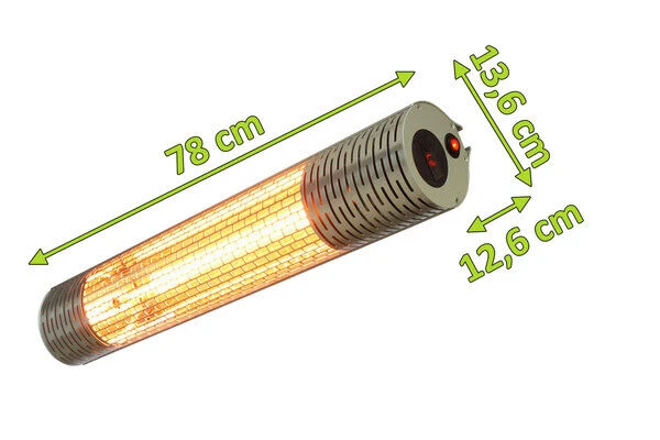OUTTECH Moon Heizstrahler, Silber, Alu, 78 X 12,6 X 13,6 Cm, Staubdicht Und Wassergeschützt, Fernbedienung Mit 2 Stufen 7 OUTTECH Moon Heizstrahler, Silber, Alu, 78 X 12,6 X 13,6 Cm, Staubdicht Und Wassergeschützt, Fernbedienung Mit 2 Stufen – Bild 5