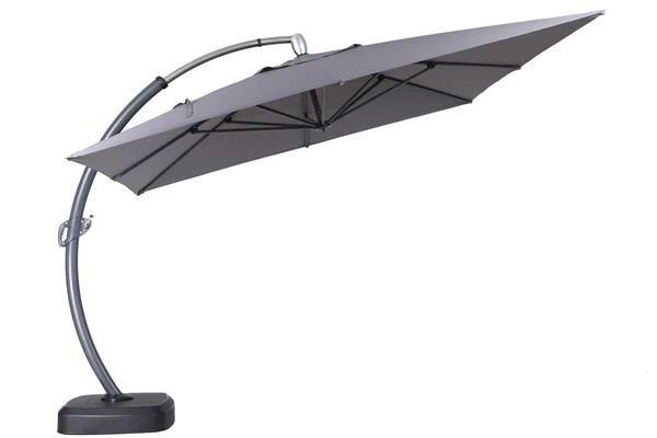 OUTFLEXX Luxus Ampelschirm, Anthrazit, Edelstahl/Aluminium, 350x350cm, Inkl. Schirmständer Und Schutzhülle 8 OUTFLEXX Luxus Ampelschirm, Anthrazit, Edelstahl/Aluminium, 350x350cm, Inkl. Schirmständer Und Schutzhülle – Bild 6
