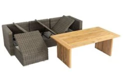 OUTFLEXX Loungegarnitur, Polyrattan/Teakholz, Tisch 160x90cm, Für 4 Personen, Wasserfeste Kissenbox -Kettler Verkaufs-Shop 6 19392.jpg