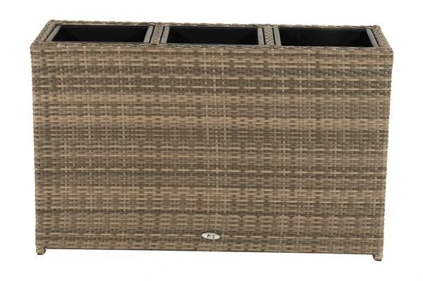 Ploß Rabida Pflanzgefäß, Champagner-meliert, Polyrattan, 113x40x70 Cm, Mit 3 Kunststoffeinsätzen 8 Ploß Rabida Pflanzgefäß, Champagner-meliert, Polyrattan, 113x40x70 Cm, Mit 3 Kunststoffeinsätzen – Bild 6
