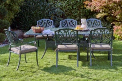 HARTMAN Amalfi Esstischgarnitur, Dunkelgrün, Alu-Guss, 6 Diningsessel, Inkl. Polster, 214x112 Cm -Kettler Verkaufs-Shop 6 21183.jpg