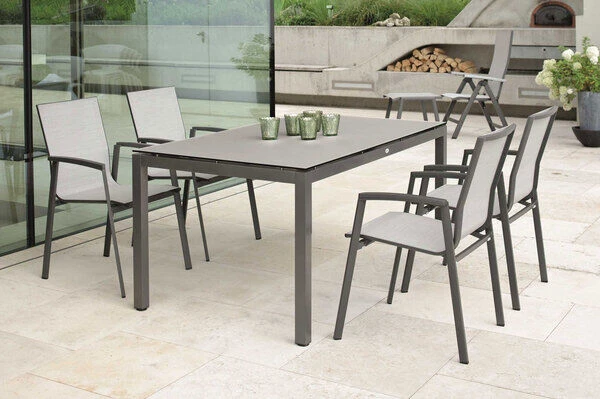 STERN New Top Stapelsessel, Anthrazit/silber, Aluminium/Textil, 65x57x89 Cm, Pulverbeschichtet, Stapelbar 8 STERN New Top Stapelsessel, Anthrazit/silber, Aluminium/Textil, 65x57x89 Cm, Pulverbeschichtet, Stapelbar – Bild 6