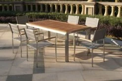 OUTFLEXX Stuhl, Silber, Edelstahl/Textilene, Padded, Armlehnen Aus FSC-Teakholz, 62x56,5x86cm -Kettler Verkaufs-Shop 7 13515.jpg