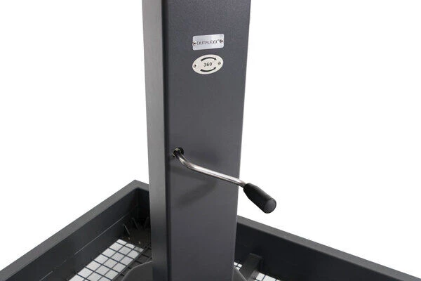 OUTFLEXX Ultimate L Ampelschirm, Anthrazit/creme, Alu/Spuncrylic®, 400x400cm, Inkl. Befüllbarem Schirmständer 9 OUTFLEXX Ultimate L Ampelschirm, Anthrazit/creme, Alu/Spuncrylic®, 400x400cm, Inkl. Befüllbarem Schirmständer – Bild 7