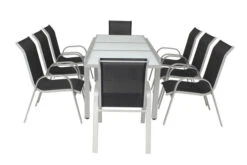 VILLANA Esstischgruppe, Silber/schwarz, Alu/Textil, Ausziehtisch 160/220 Cm, 8 Stapelstühle -Kettler Verkaufs-Shop 8 13871.jpg