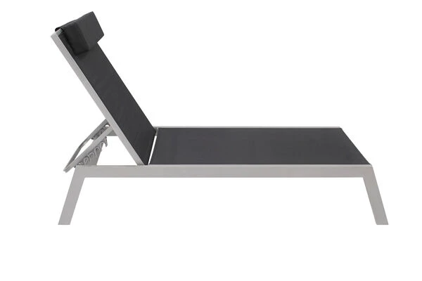 VILLANA 2er-Set Sonnenliegen, Silber/schwarz, Alu/Textil, 198x66x32cm, Mit Beistelltisch 45x45cm 10 VILLANA 2er-Set Sonnenliegen, Silber/schwarz, Alu/Textil, 198x66x32cm, Mit Beistelltisch 45x45cm – Bild 8