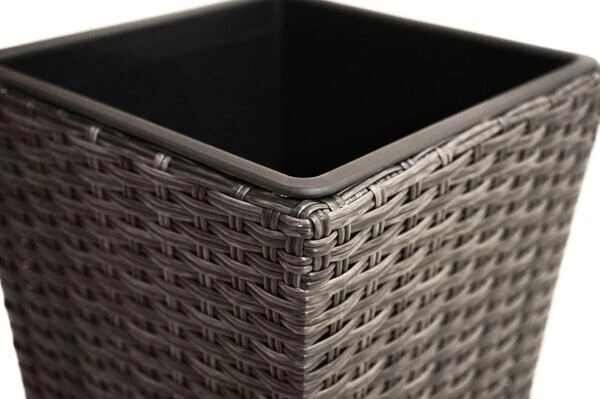 Ploß Rocking Pflanzgefäß, Grau/braun-meliert, Polyrattan, Konisch, 28x28x60 Cm, Kunststoffeinsatz 10 Ploß Rocking Pflanzgefäß, Grau/braun-meliert, Polyrattan, Konisch, 28x28x60 Cm, Kunststoffeinsatz – Bild 8