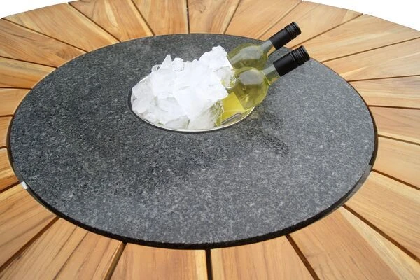 STERN Cardiff Esstischgruppe, Silber/silbergrau, Edelstahl/FSC-Teak, Tisch Ø 170 Cm, 4 Stapel-, 2 Multipositionssessel 10 STERN Cardiff Esstischgruppe, Silber/silbergrau, Edelstahl/FSC-Teak, Tisch Ø 170 Cm, 4 Stapel-, 2 Multipositionssessel – Bild 8