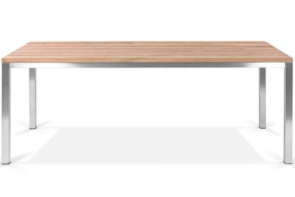 STERN Cardiff Esstischgruppe, Silber/silbergrau, Edelstahl/Teak, Tisch 200 X 100 Cm, 4 Stapel-, 2 Multipositionssessel 10 STERN Cardiff Esstischgruppe, Silber/silbergrau, Edelstahl/Teak, Tisch 200 X 100 Cm, 4 Stapel-, 2 Multipositionssessel – Bild 8