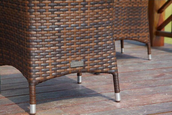 OUTFLEXX Dining Set, Braun Marmoriert, Polyrattan, Tisch 180x100cm, Spraystone, 6mm, 6 Sessel 10 OUTFLEXX Dining Set, Braun Marmoriert, Polyrattan, Tisch 180x100cm, Spraystone, 6mm, 6 Sessel – Bild 8