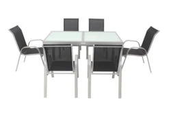 VILLANA Esstischgruppe, Silber/schwarz, Alu/Textil, Ausziehtisch 160/220 Cm, 6 Stapelstühle -Kettler Verkaufs-Shop 9 13870.jpg