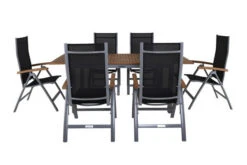 VILLANA Esstischgarnitur, Silber/schwarz, Alu/ FSC-Akazienholz, Ausziehtisch 150/200 Cm, 6 Multipositionssessel -Kettler Verkaufs-Shop 9 16462.jpg