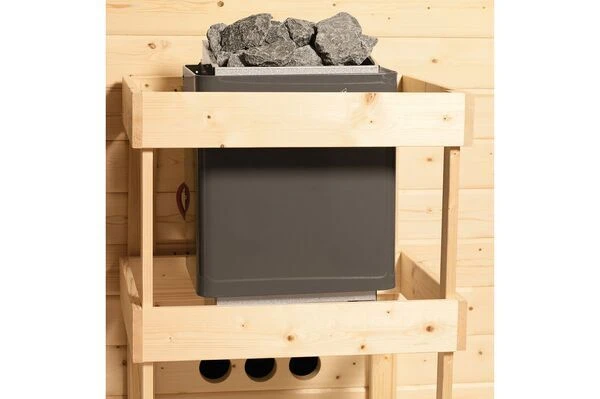 KARIBU Systemsauna Tonja, Fichtenholz 68mm, Eckeinstieg, Ca. 2,3m² 11 KARIBU Systemsauna Tonja, Fichtenholz 68mm, Eckeinstieg, Ca. 2,3m² – Bild 9